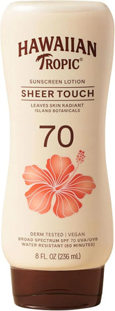 Hawaiian Tropic Sheer Touch Lotion Sunscreen SPF 70,8 Fl Oz | Broad Spectrum,Oxybenzone Free,Sunblock Lotion,Hawaiian Tropic Sunscreen SPF 70,8 Fl Oz,(Pack of 12)