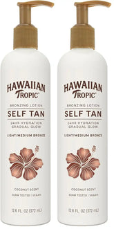 Hawaiian Tropic Sunless Tan Gradual Tanning Lotion, 12.6oz | Gradual Tan Self Tanning Lotion, Sunless Tanner, Hawaiian Tropic Tanning Lotion, 12.6oz (Pack of 2)