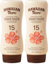 Hawaiian Tropic Sunscreen Sheer Touch Broad Spectrum Sun Care Sunscreen Lotion - SPF 15, 8 Ounce (Pack of 2)