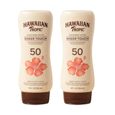 Hawaiian Tropic Sheer Touch SPF 50 Sunscreen Lotion, 8 Fl Oz (2 Pack)