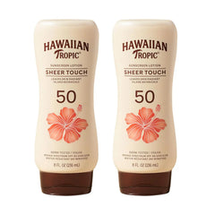 Hawaiian Tropic Sheer Touch SPF 50 Sunscreen Lotion, 8 Fl Oz (2 Pack)