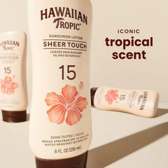 Hawaiian Tropic Sunscreen Sheer Touch Broad Spectrum Sun Care Sunscreen Lotion - SPF 15, 8 Ounce