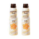 Hawaiian Tropic Weightless Hydration SPF 15 Sunscreen Spray, 6 Oz (2 Pack)