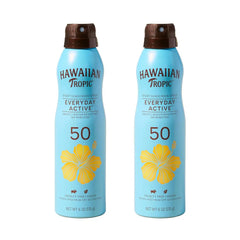 Hawaiian Tropic Everyday Active SPF 50 Sunscreen Spray, 6 Oz (2 Pack)