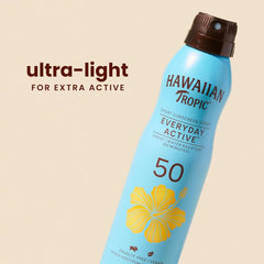 Hawaiian Tropic Everyday Active SPF 50 Sunscreen Spray, 6 Oz (2 Pack)