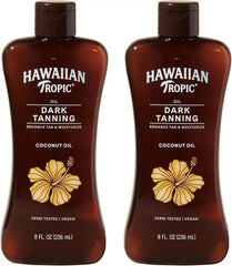 Hawaiian Tropic Dark Tanning Oil, 8 Fl Oz | Moisturizing Body Oil with Cocoa Butter, Tan Enhancer, 8 Fl Oz each Twin Pack (Pack of 6)
