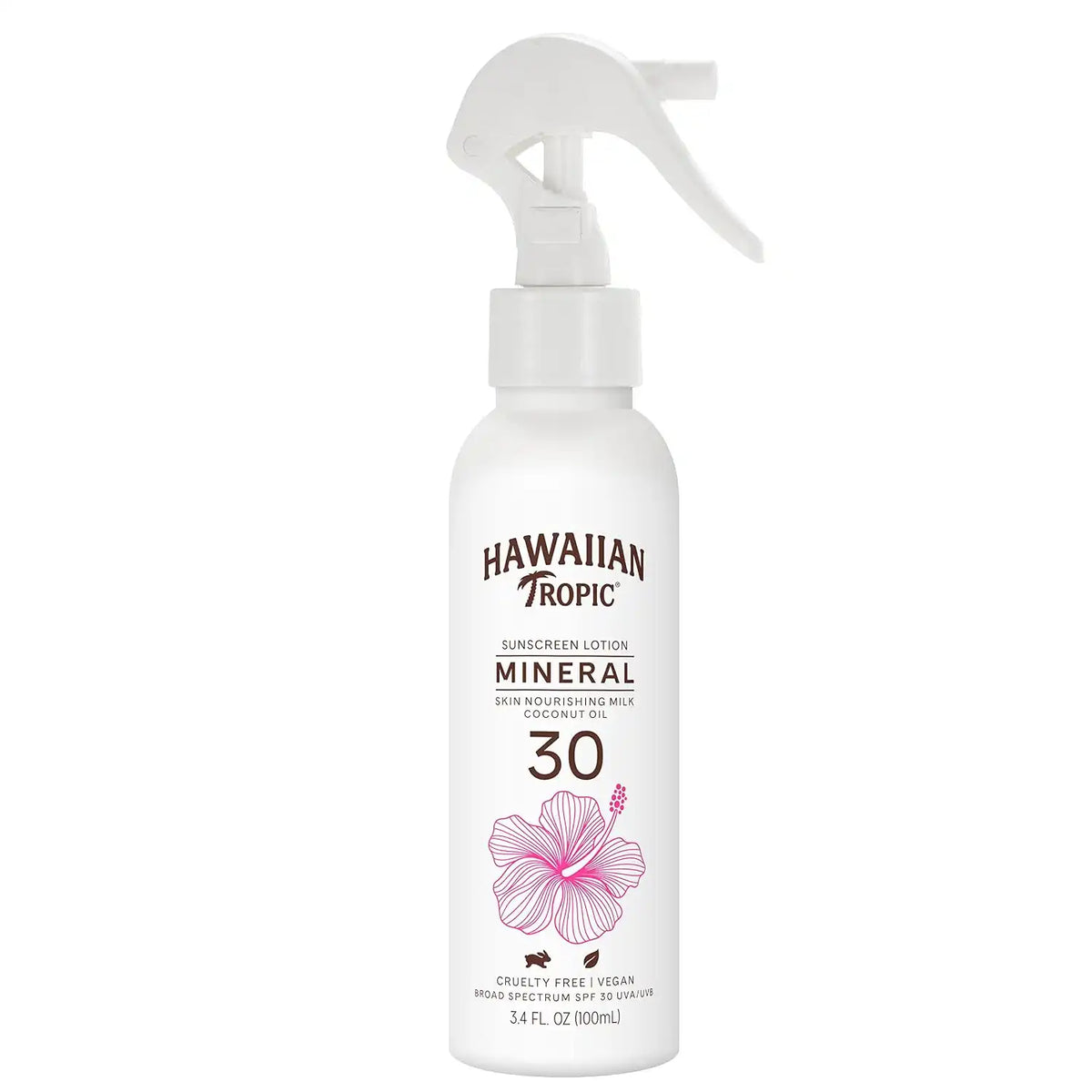 Hawaiian Tropic Skin Nourishing Milk Mineral Sunscreen Spray Lotion SPF 30, 3.4oz | Travel Size Sunscreen Zinc Oxide, Sun Milk, Mineral Sunblock Spray SPF 30, Oxybenzone-Free, 3.4oz