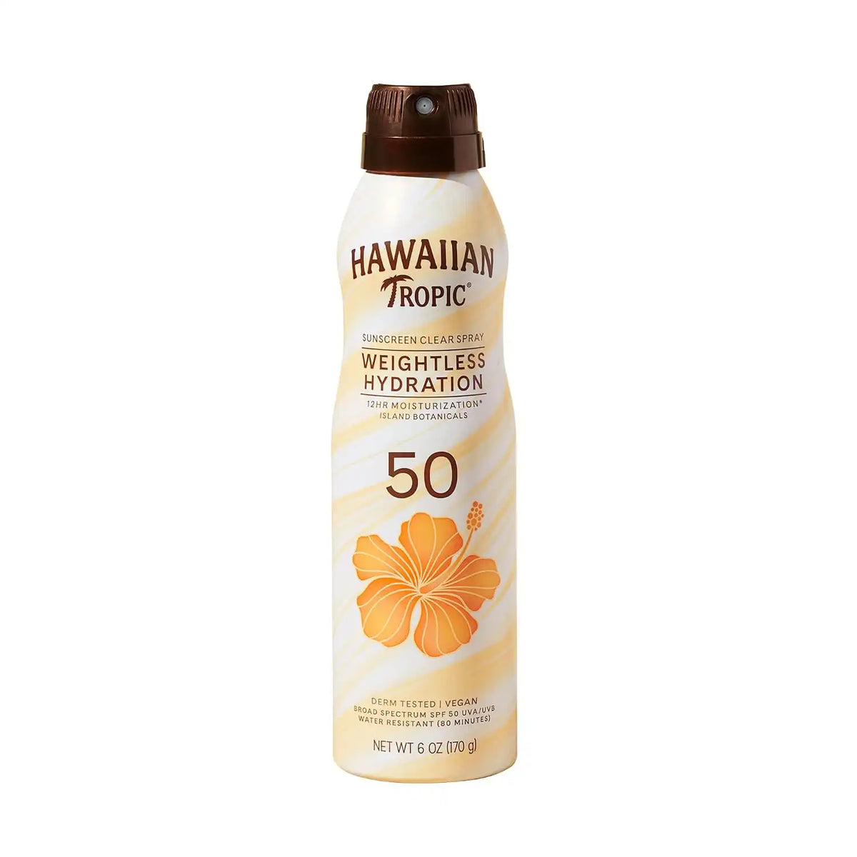 Hawaiian Tropic Weightless Hydration SPF 50 Sunscreen Spray, 6 Oz