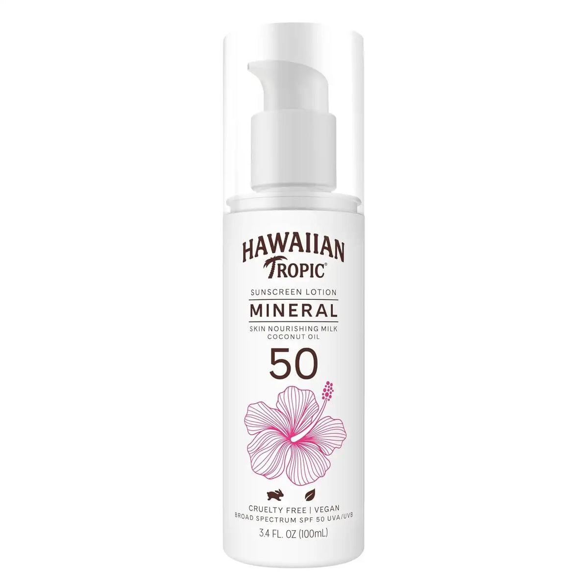 Hawaiian Tropic Mineral Sunscreen Lotion SPF 50, 3.4 Fl Oz