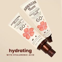 Hawaiian Tropic Sheer Touch Face Sunscreen Lotion SPF 60, 2.5 Fl Oz | Travel Size Sunscreen for Face, Sunblock Lotion, 2.5 Fl Oz,(Pack of 2)