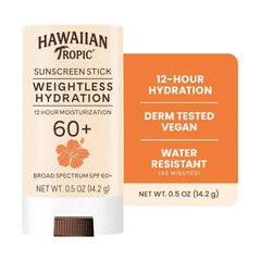 Hawaiian Tropic Weightless Hydration Sunscreen Stick SPF 60+, 0.5 Oz