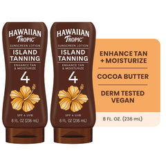 Hawaiian Tropic Island Tanning Lotion, SPF 4, 8 Fl Oz (2 Pack)