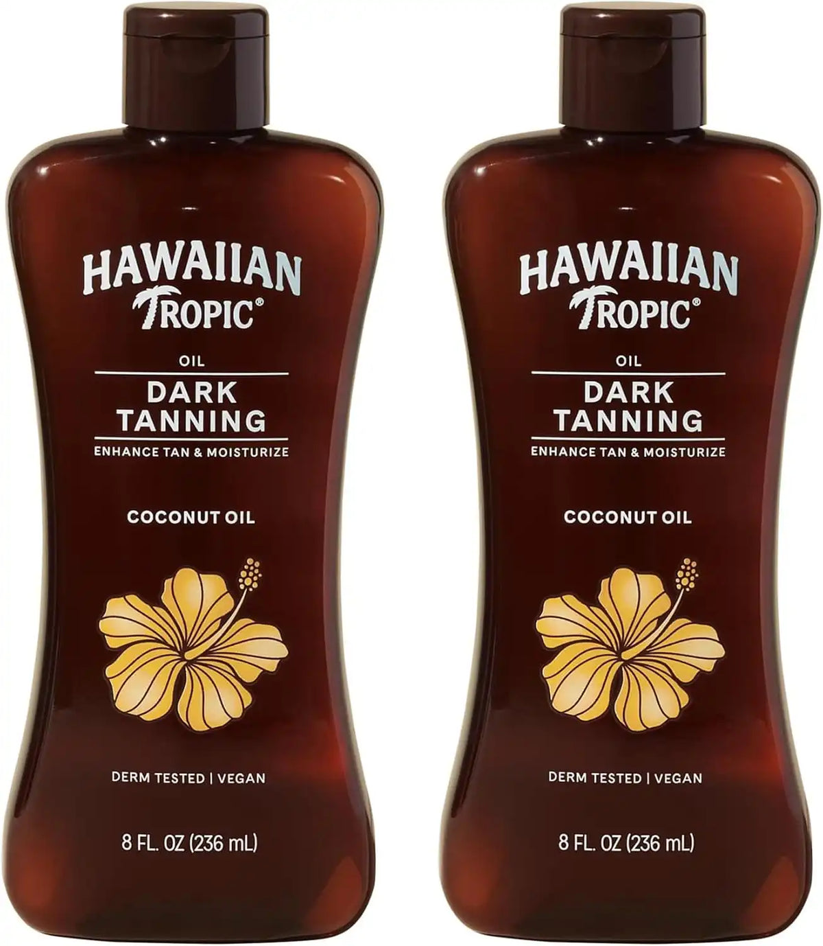 Hawaiian Tropic Dark Tanning Oil, 8 Fl Oz | Moisturizing Body Oil with Cocoa Butter, Tan Enhancer, 8 Fl Oz each Twin Pack (Pack of 6)